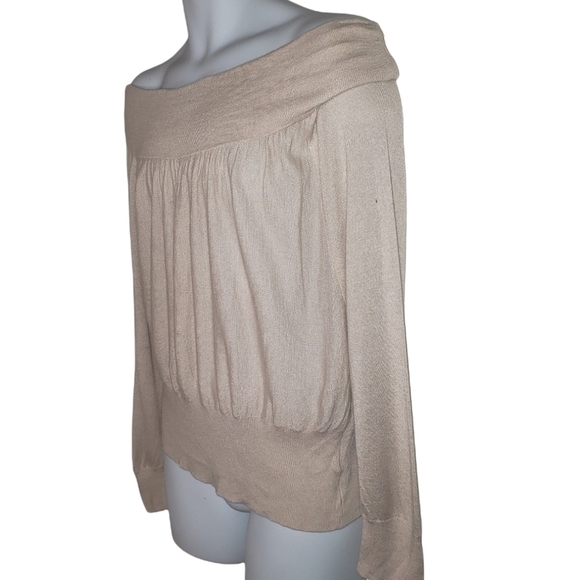 Free People Office Date Night Boho Preppy Light Off Shoulder Sweater - Womens - Picture 3 of 7